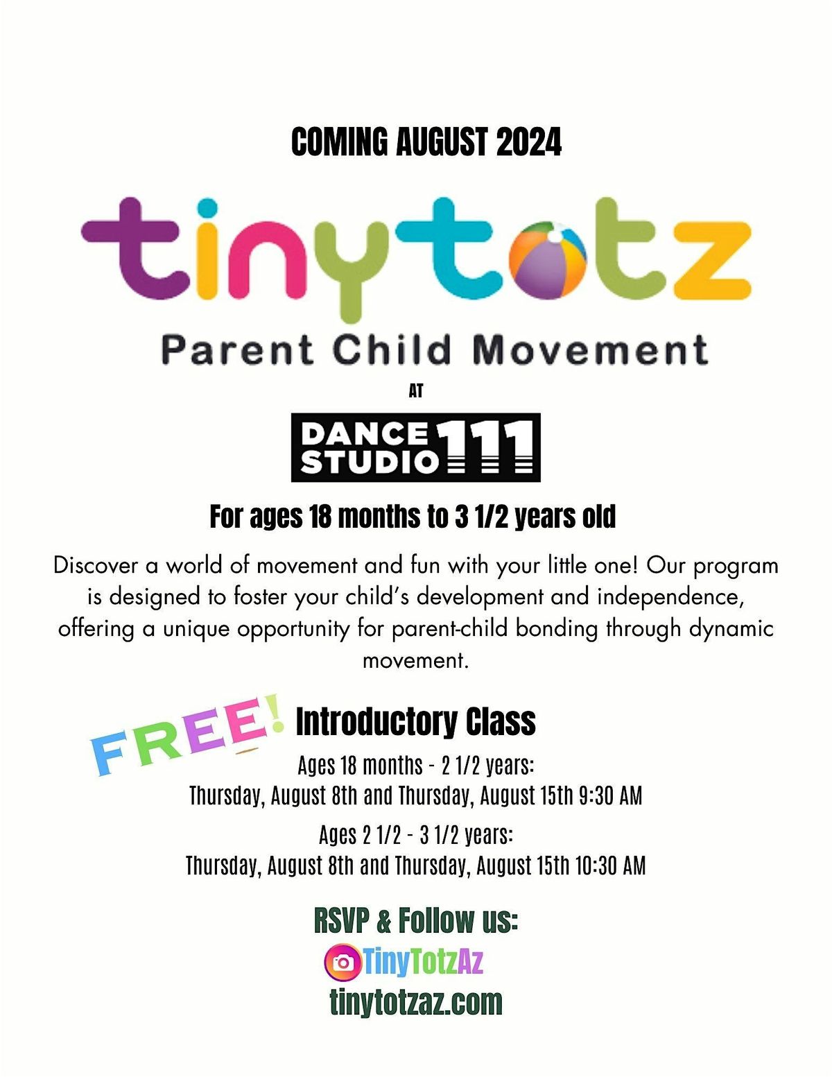 Tiny Totz Parent-Child Movement Free Trial Classes