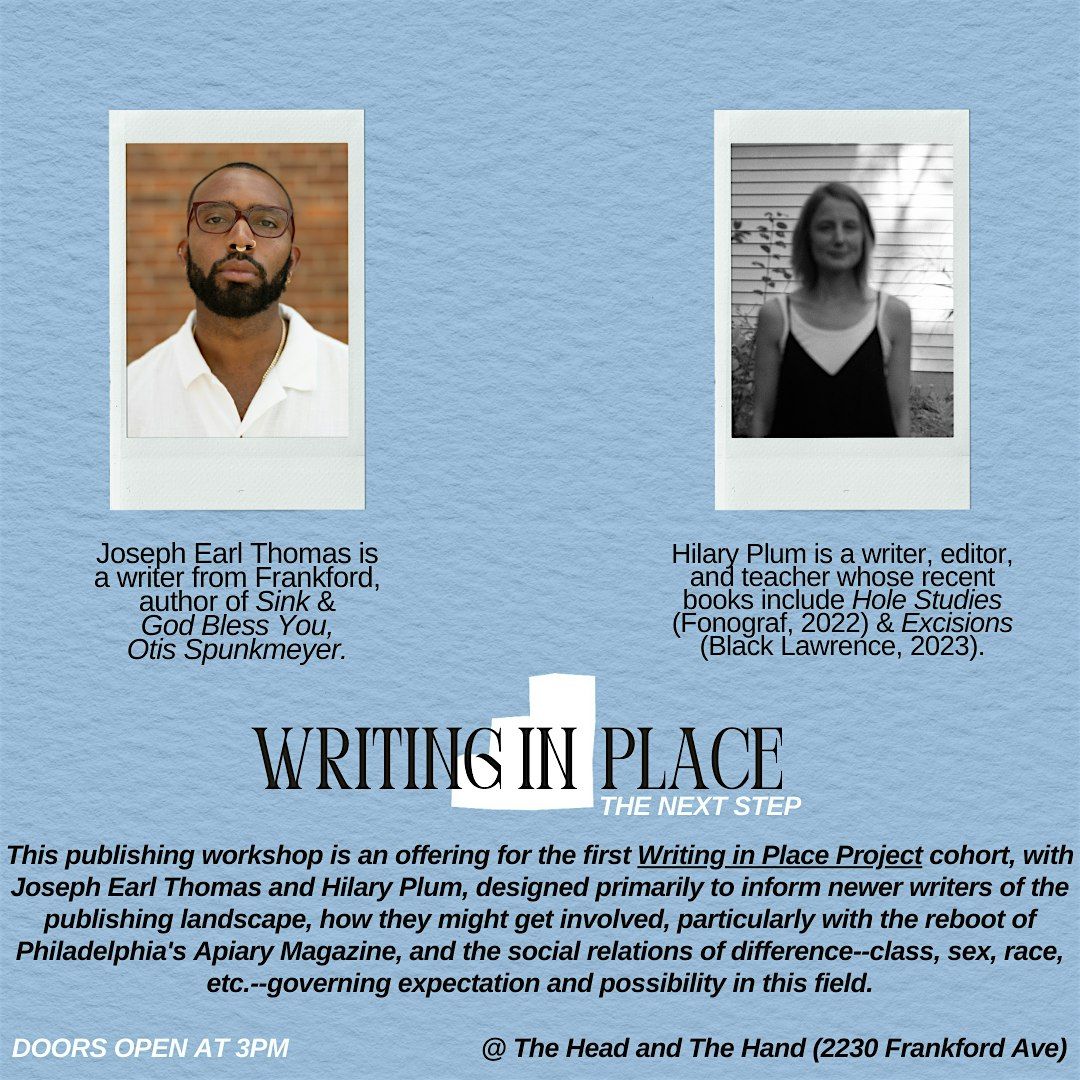 Writing in Place Project - Publishing Workshop