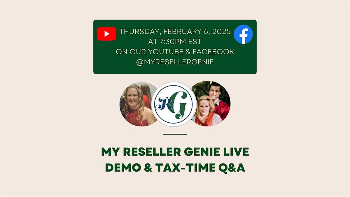 My Reseller Genie LIVE Demo & Tax-Time Q&A w\/ Accountant, Courtney Dobek