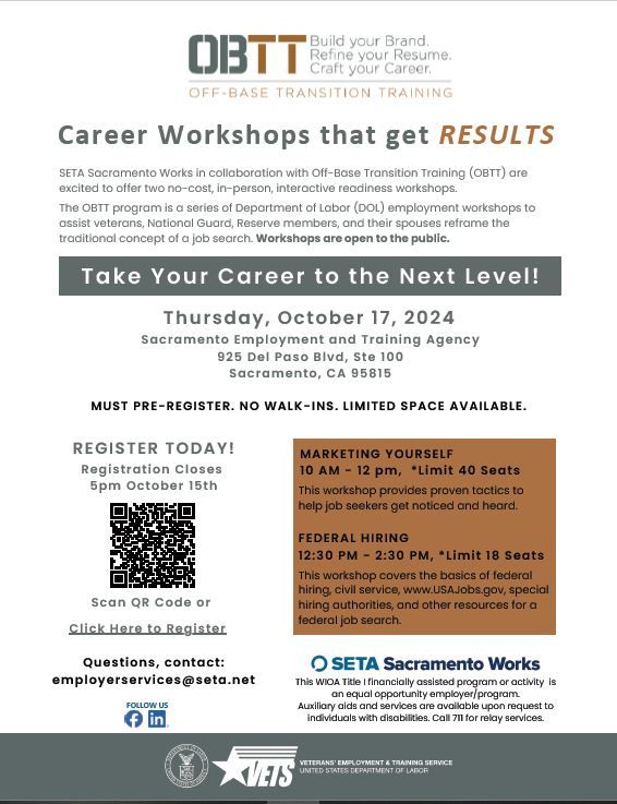 DOL Off-Base Transition Training Career Workshops