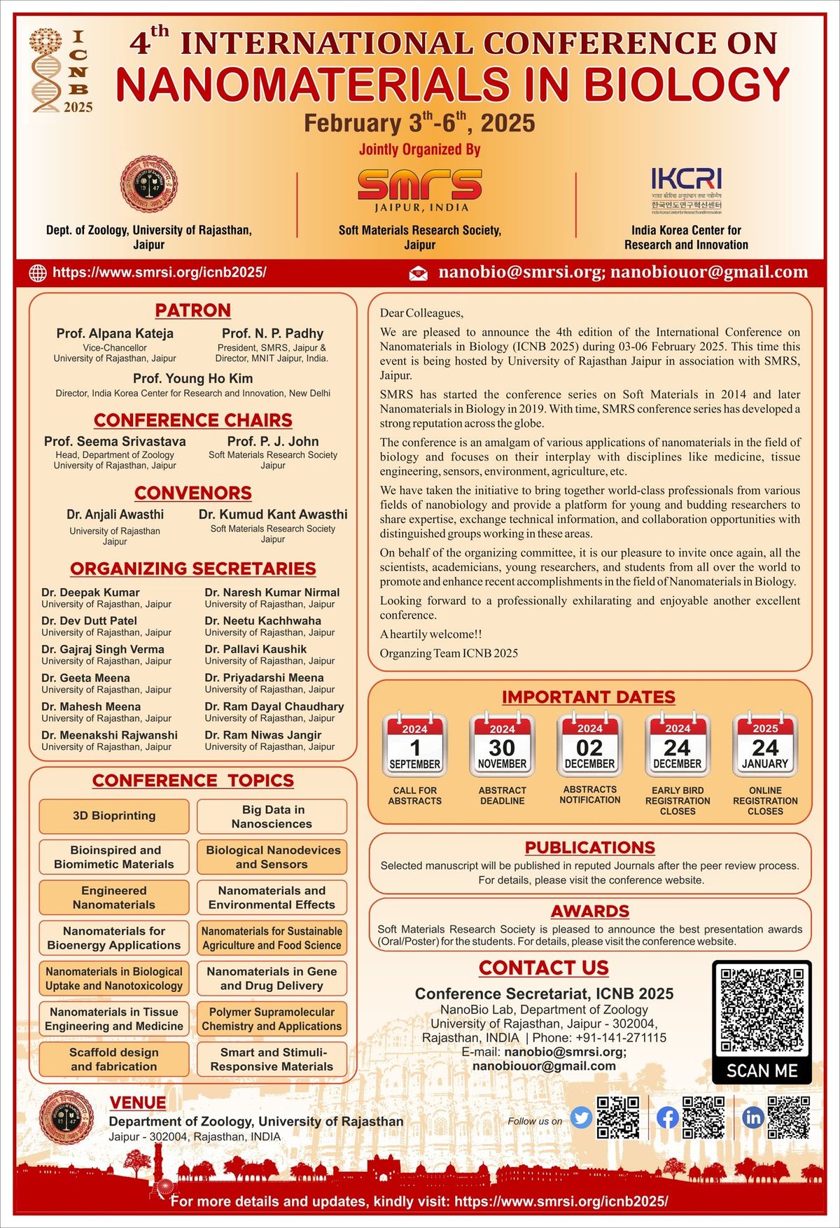 International Conference on Nanomaterials in Biology 2025