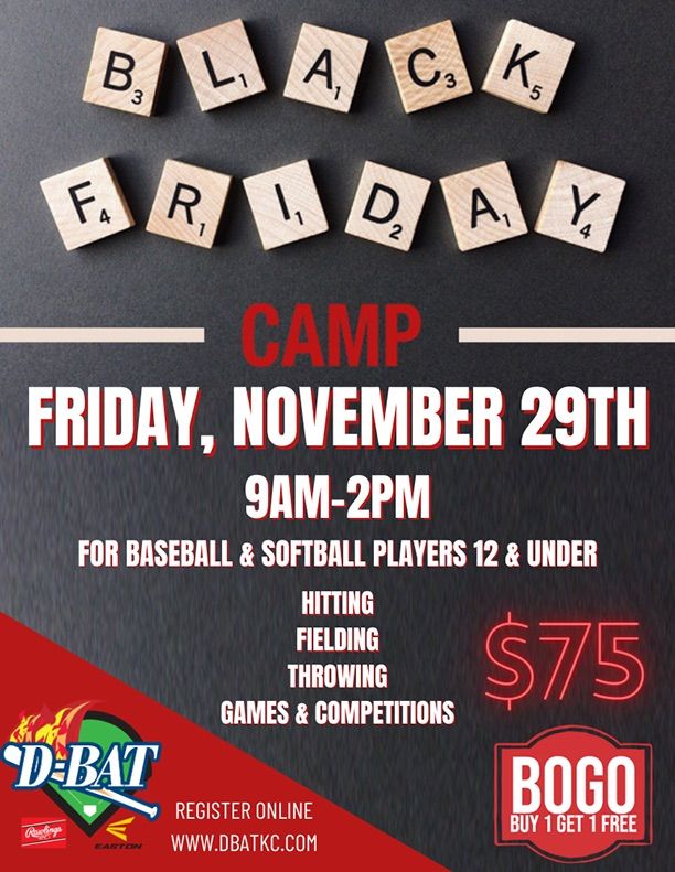 BOGO FREE Black Friday Baseball & Softball Camp