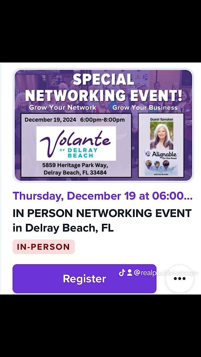 IN PERSON NETWORKING EVENT in Delray Beach, FL