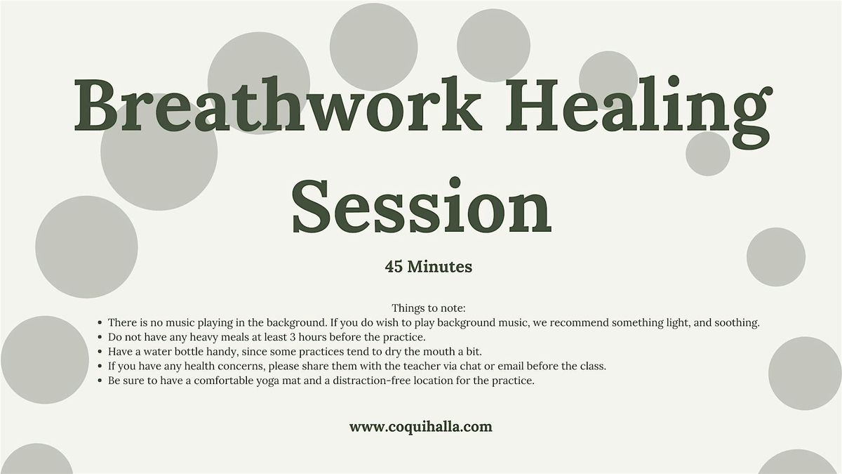 Online Breathwork and Pranayama Healing Session, Tacoma, WA