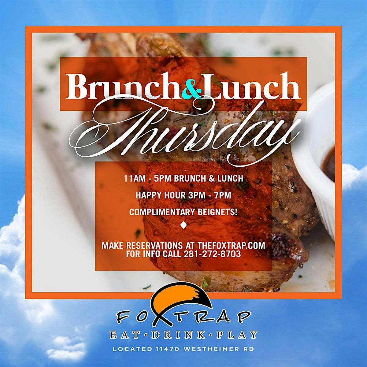 Thursday Brunch & Lunch | Happy Hour | Hookah | Pool Tables | Free Beignets