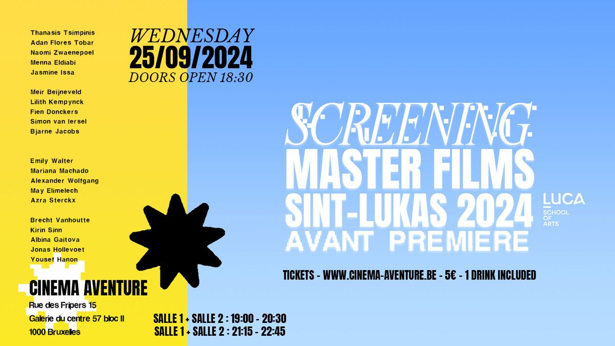 Screening Master Films Sint-Lukas 2024