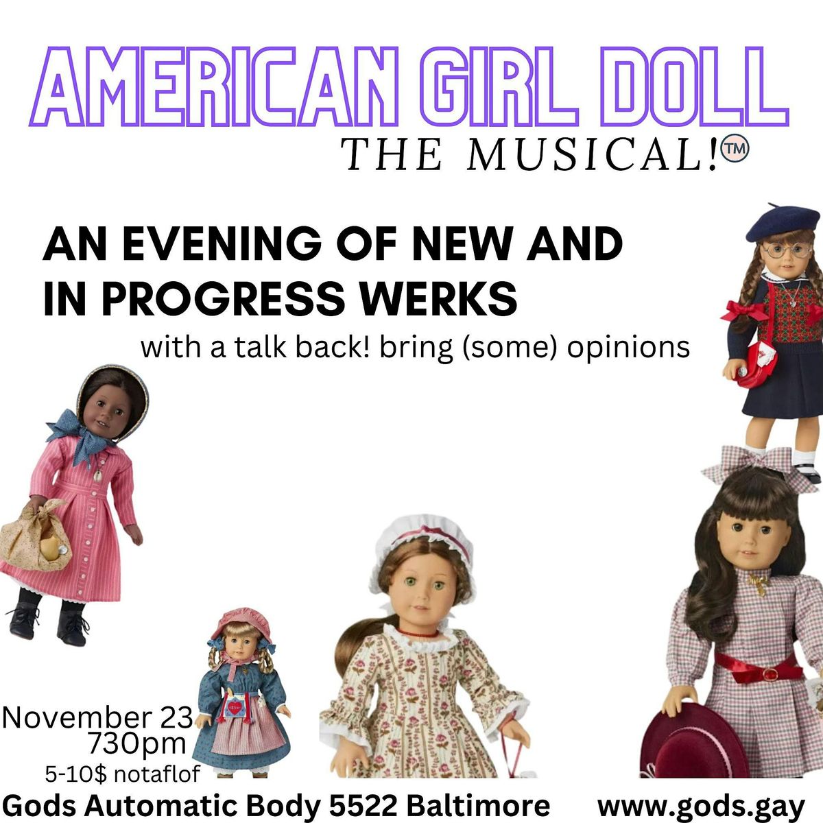 American Girl Doll, The Musical \u2122\ufe0f-selected and new werks