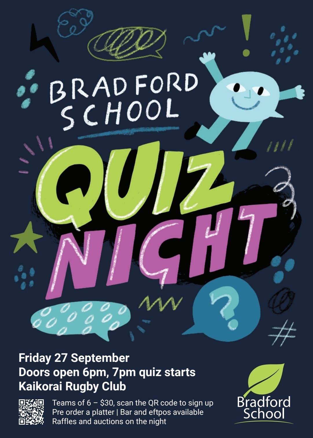 Bradford School, Dunedin Quiz Night