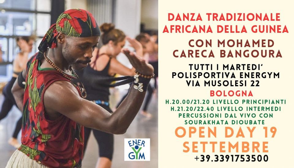 Open day corso di danza tradizionale africana della Guinea con Mohamed Careca Bangoura \u00e0 Bologna 