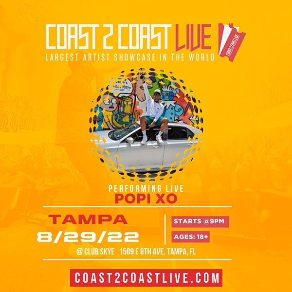 Artist Popi XO live performance with Coast 2 Coast Live