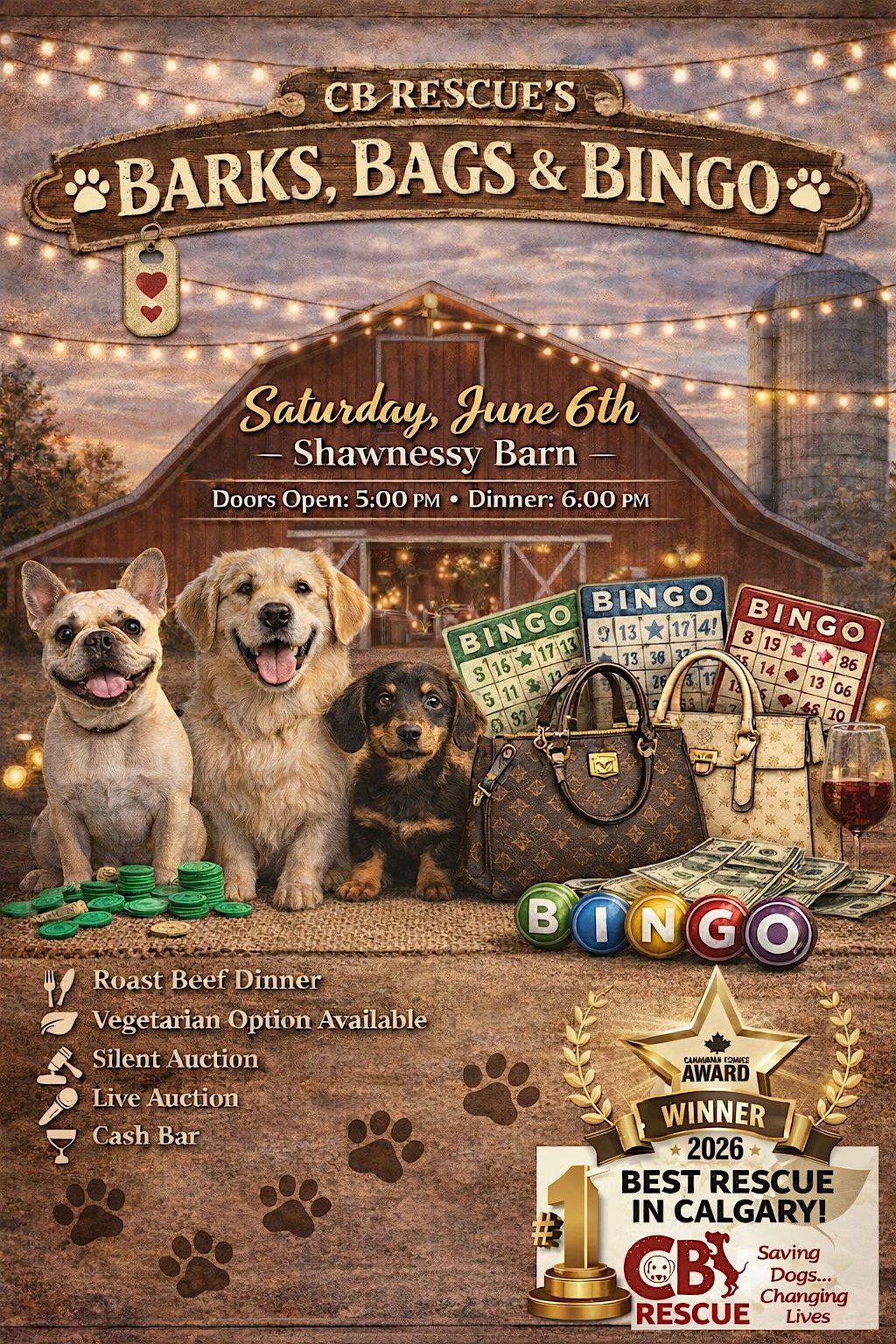 CB Rescues Barks, Bags & Bingo