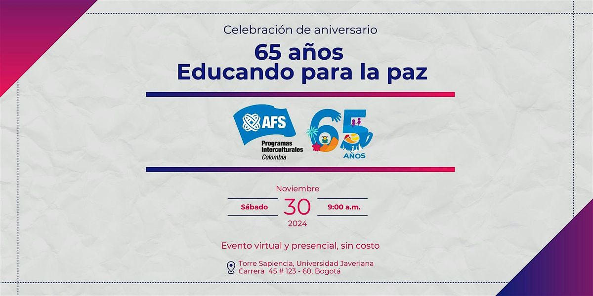 Evento acad\u00e9mico AFS: 65 a\u00f1os educando para la paz