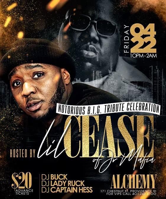 Lil Cease of Junior M.A.F.I.A., Alchemy, Providence, 22 April to 23 April