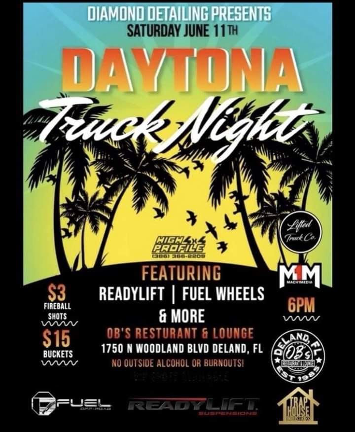 DAYTONA TRUCK MEET, OB's Restaurant & Lounge, DeLand, 11 June 2025