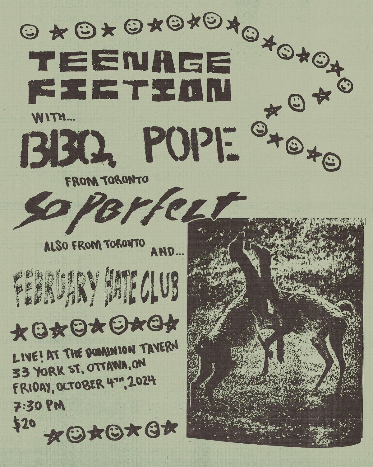 Teenage Fiction, BBQ Pope, So Perfect, February Hate Club @ Dominion Tavern