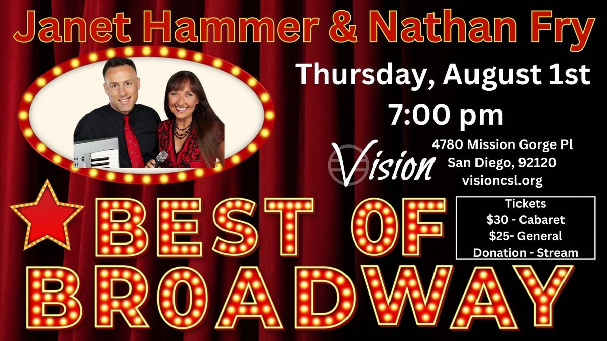 Concert: Best of Broadway with Janet Hammer & Nathan Fry