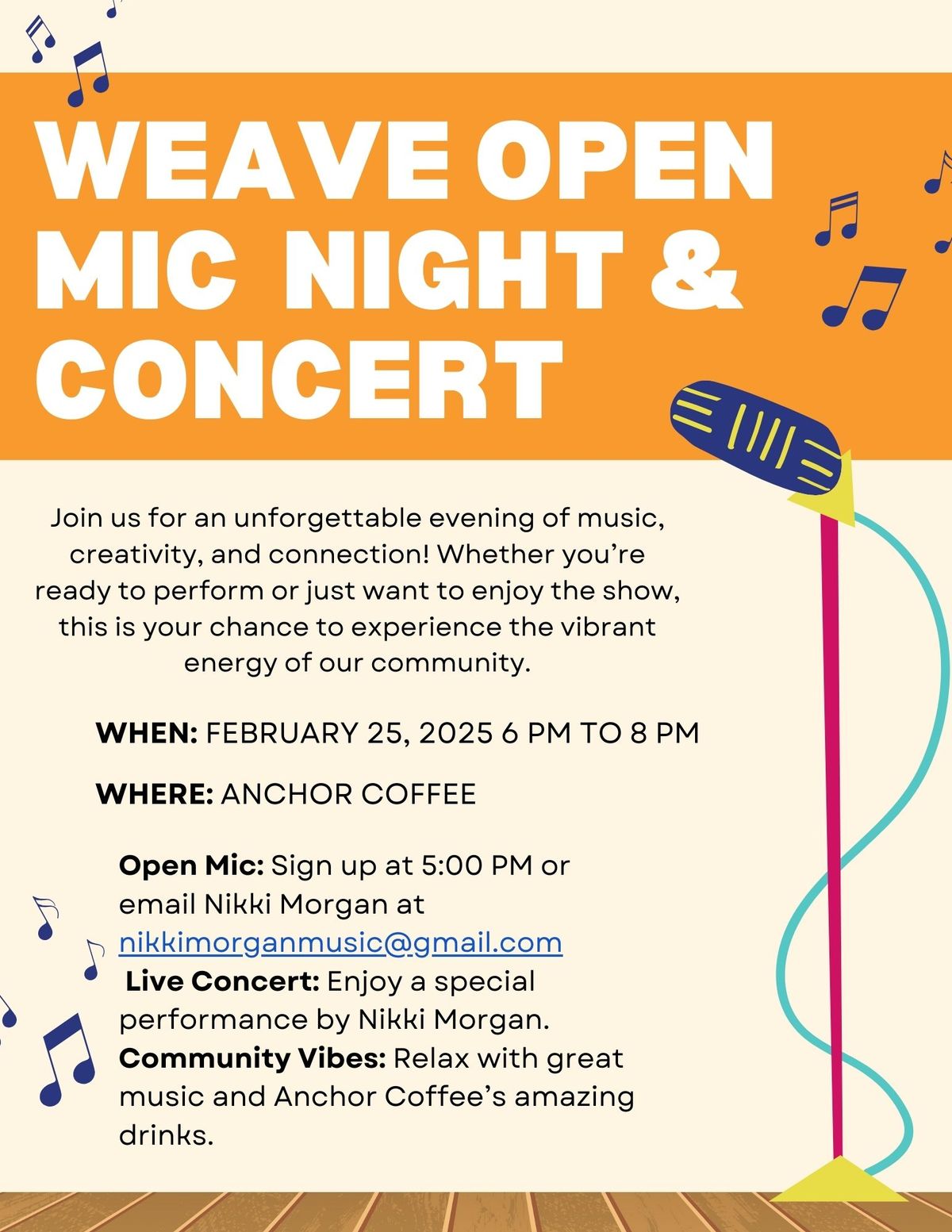 Weave Open Mic Night and Concert