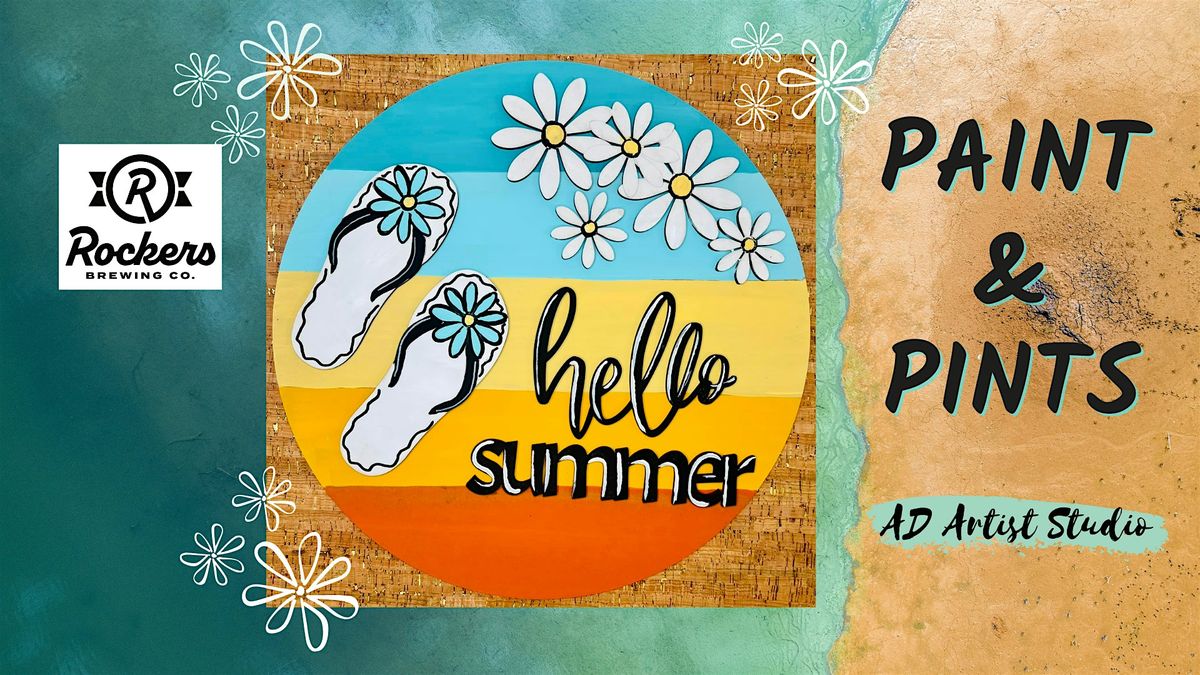 Hello Summer Door Hanger Paint & Pints