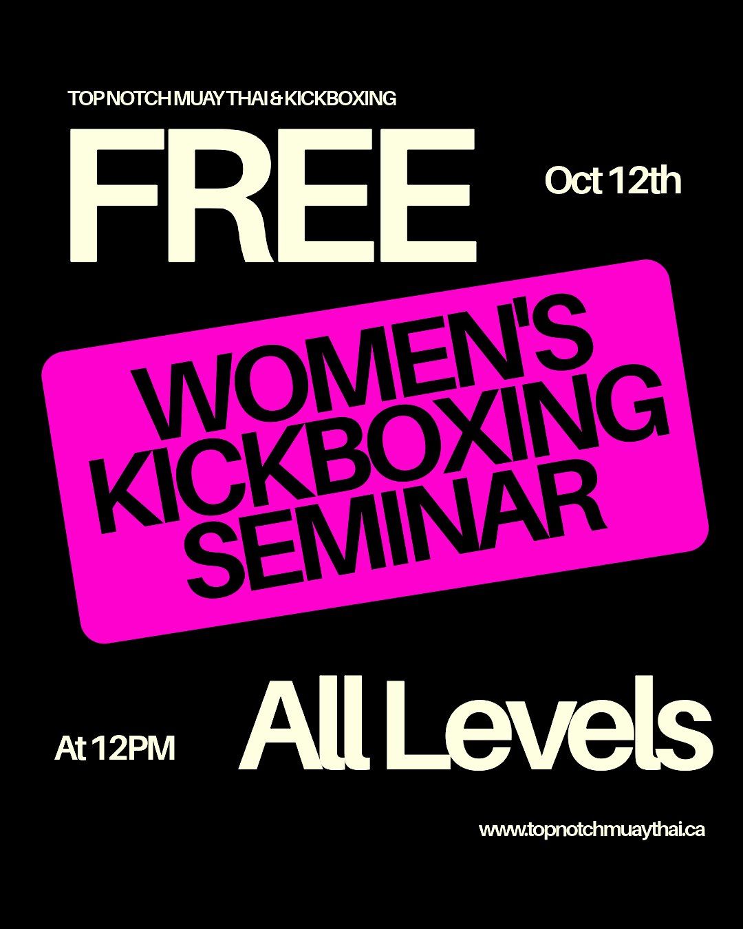 Women\u2019s FREE Kickboxing Seminar