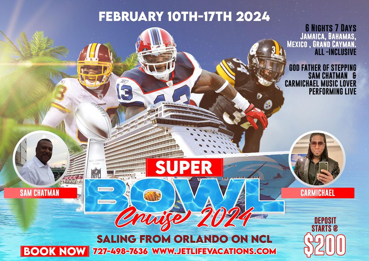 "Experience the Ultimate Super Bowl Cruise 2024: Unlimited Open Bar, 4 Port