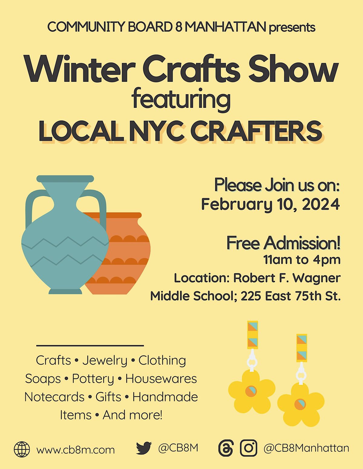 Winter Crafts Show featuring local NYC artists!, Robert F Wagner Middle