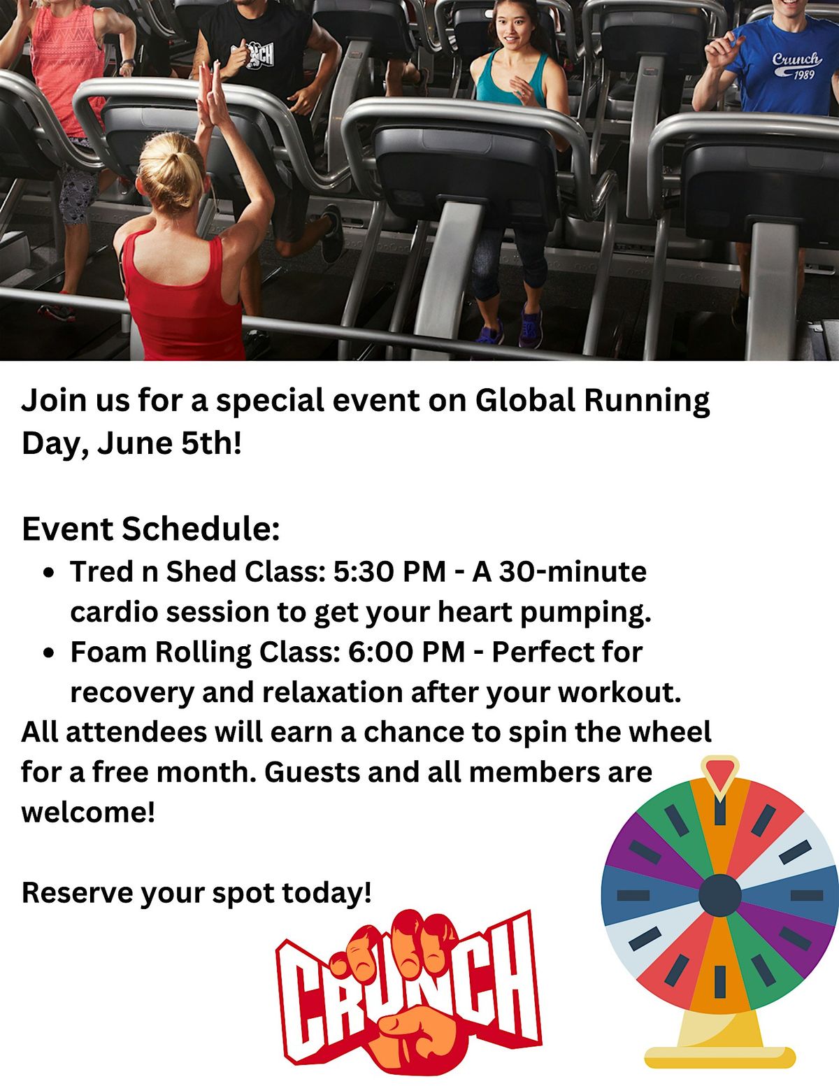 Tread N Special event at Crunch Fitness