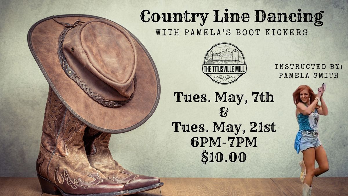 Country Line Dancing at The Titusville Mill with Pamela's Boot Kickers