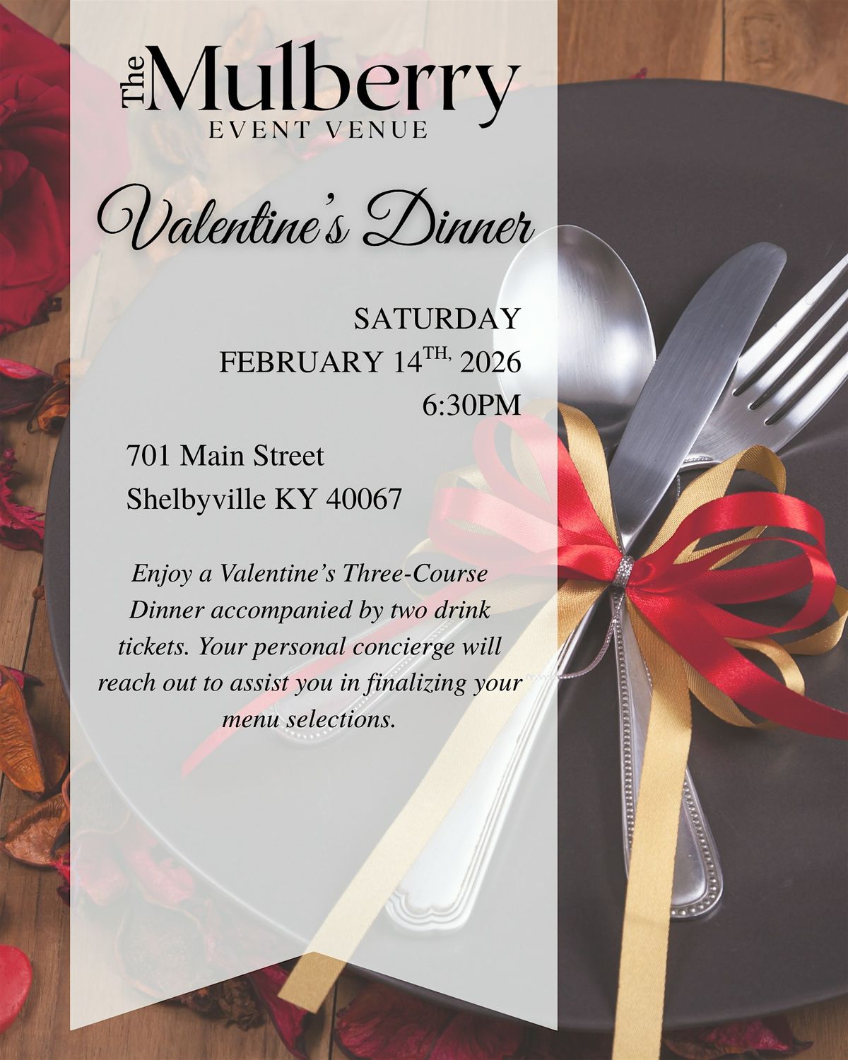 2026 Valentine\u2019s Dinner at The Mullberry