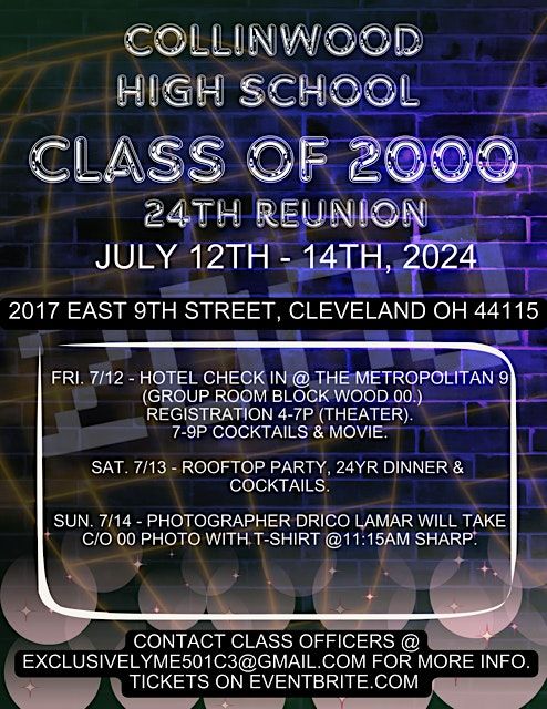 Collinwood Highschool 24yr Reunion: Class of 2000