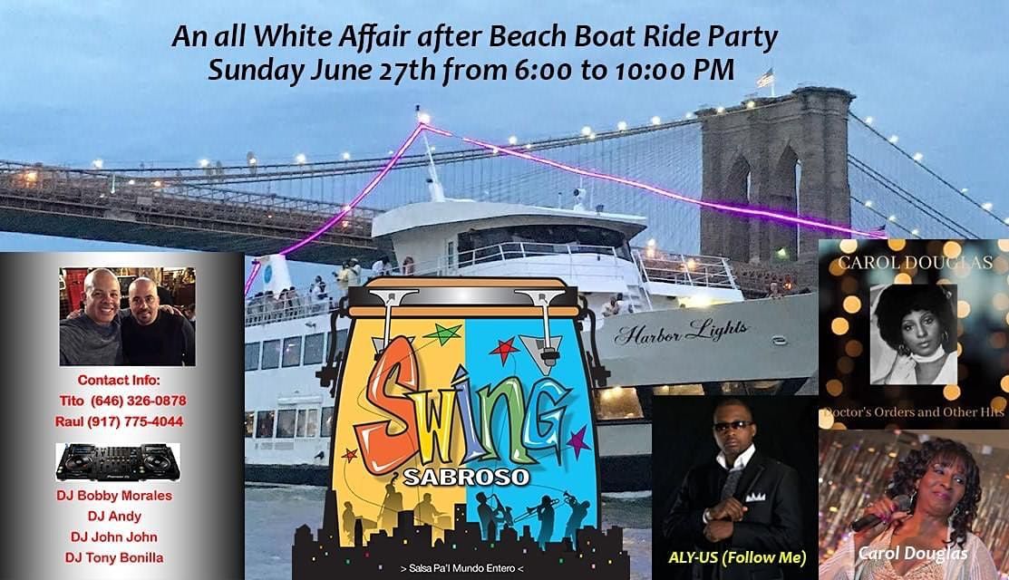 ALL WHITE AFFAIR AFTER BEACH SALSA  BOATRIDE WITH SWING SABROSO