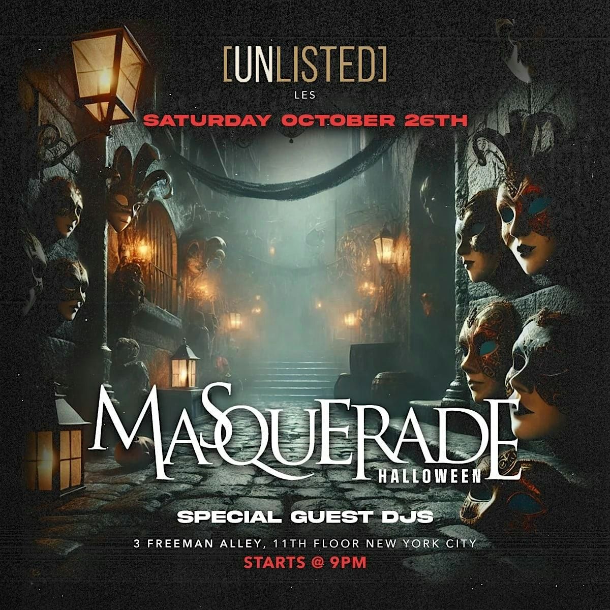 Halloween Masquerade @ The Unlisted Rooftop - Saturday 10\/26