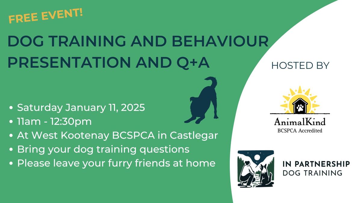 Free Dog Training and Behaviour Event