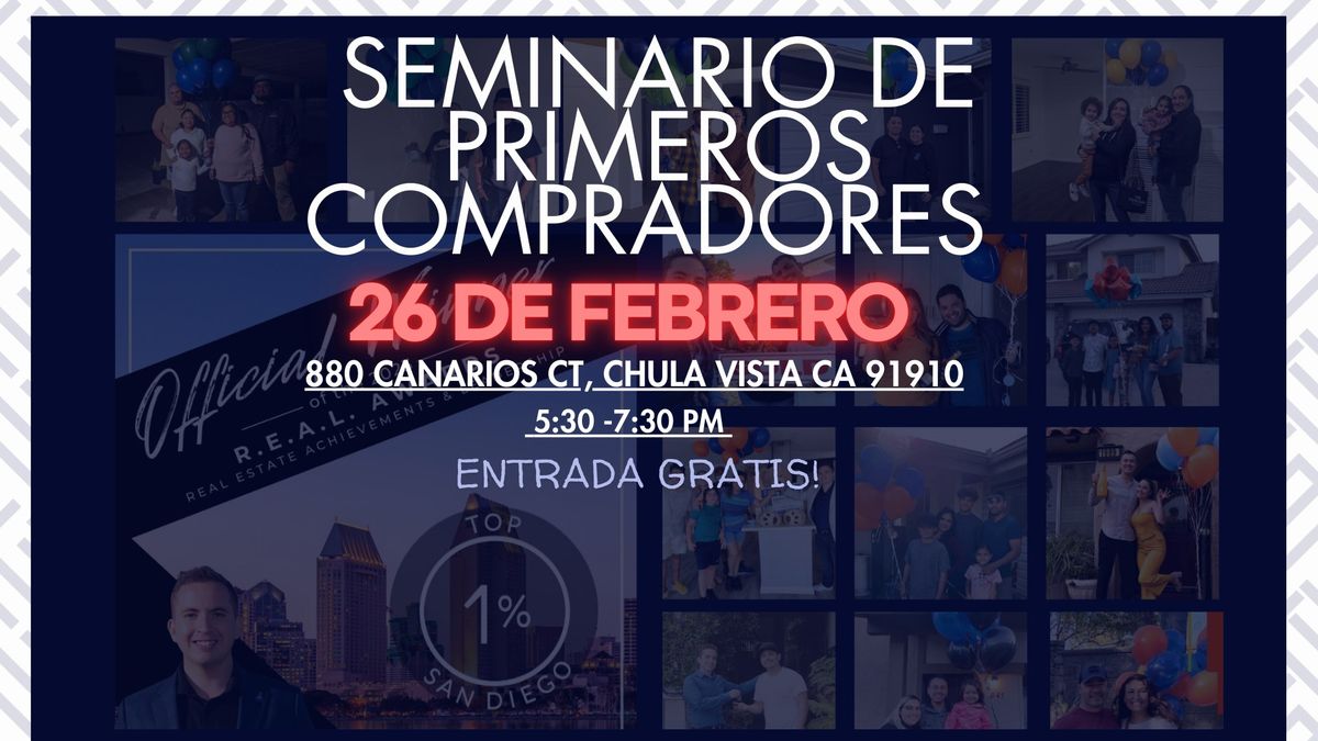 SEMINARIO DE PRIMEROS COMPRADORES GRATIS!  AHORRA MILES DE DOLARES EN LA COMPRA DE TU CASA!!! 