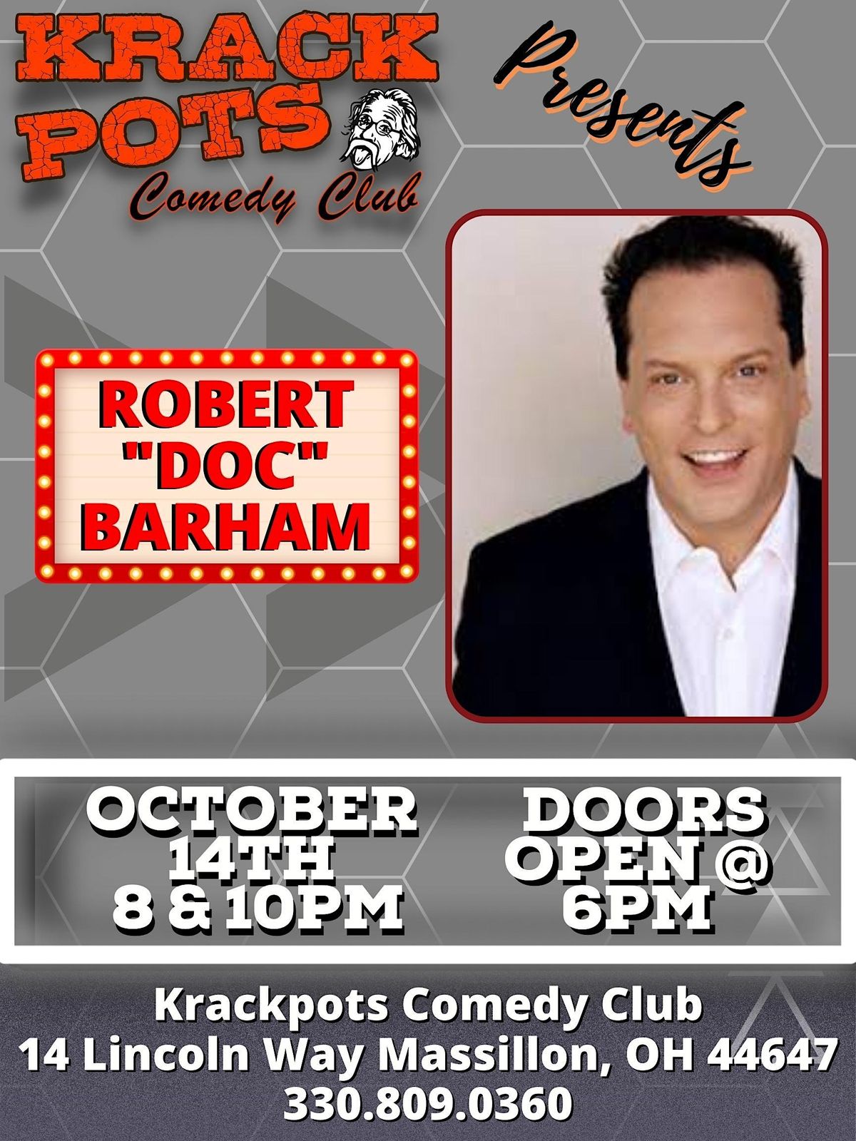 Comedian Doc Barham at Krackpots Comedy Club Massillon Tickets ...