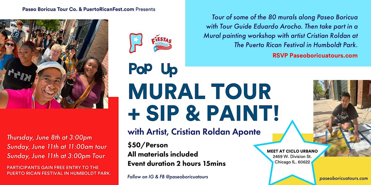Puerto Rican Fest Mural Walking Tour + Zip&Paint