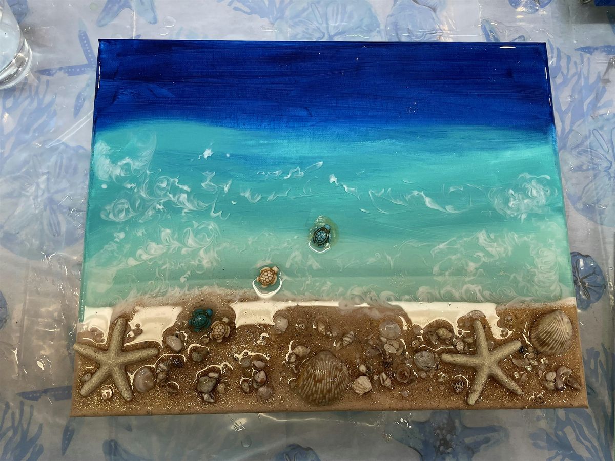 Ocean Resin Art on Wood Canvas Workshop