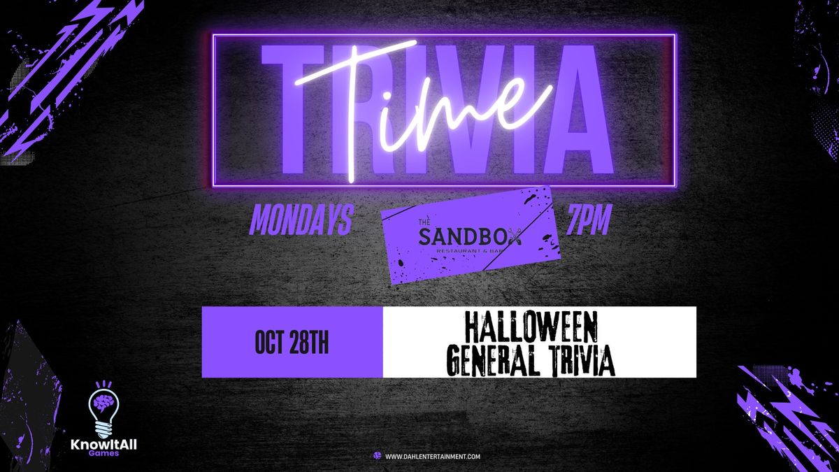 Trivia Time at The Sandbox Starts October 28th at 7pm