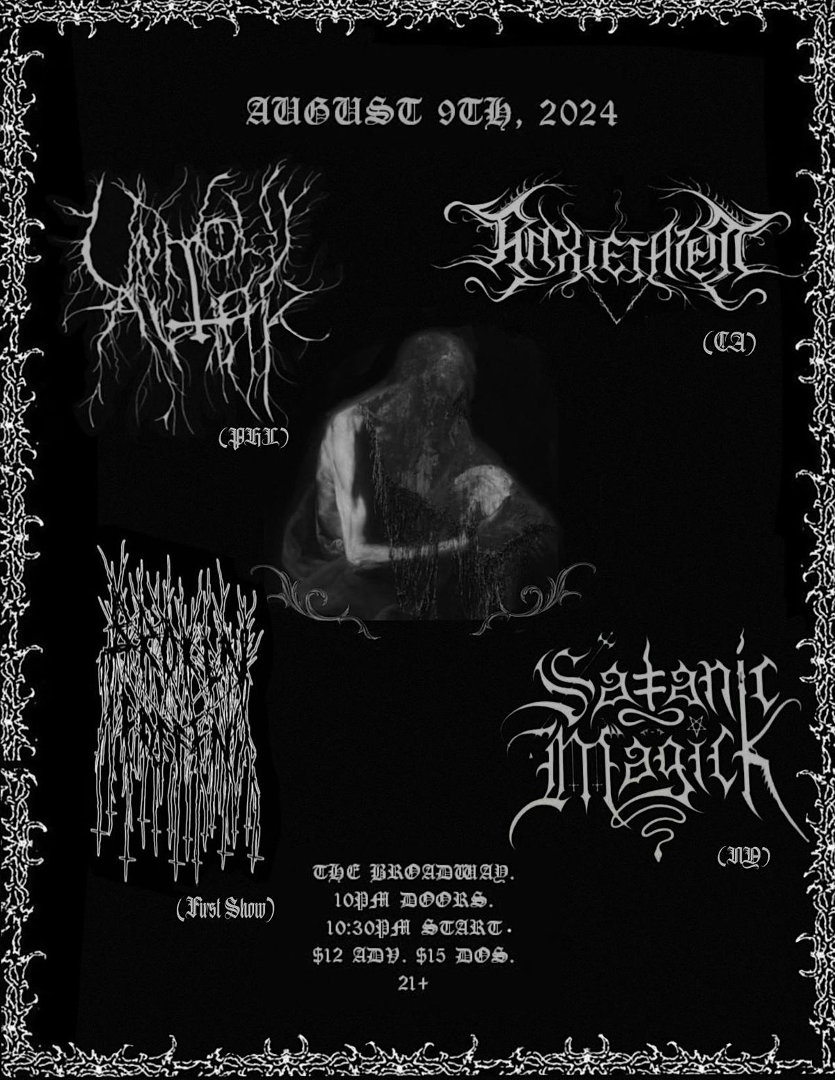 Unholy Altar w\/ Anxietatum, Satanic Magick + Broken Coffin