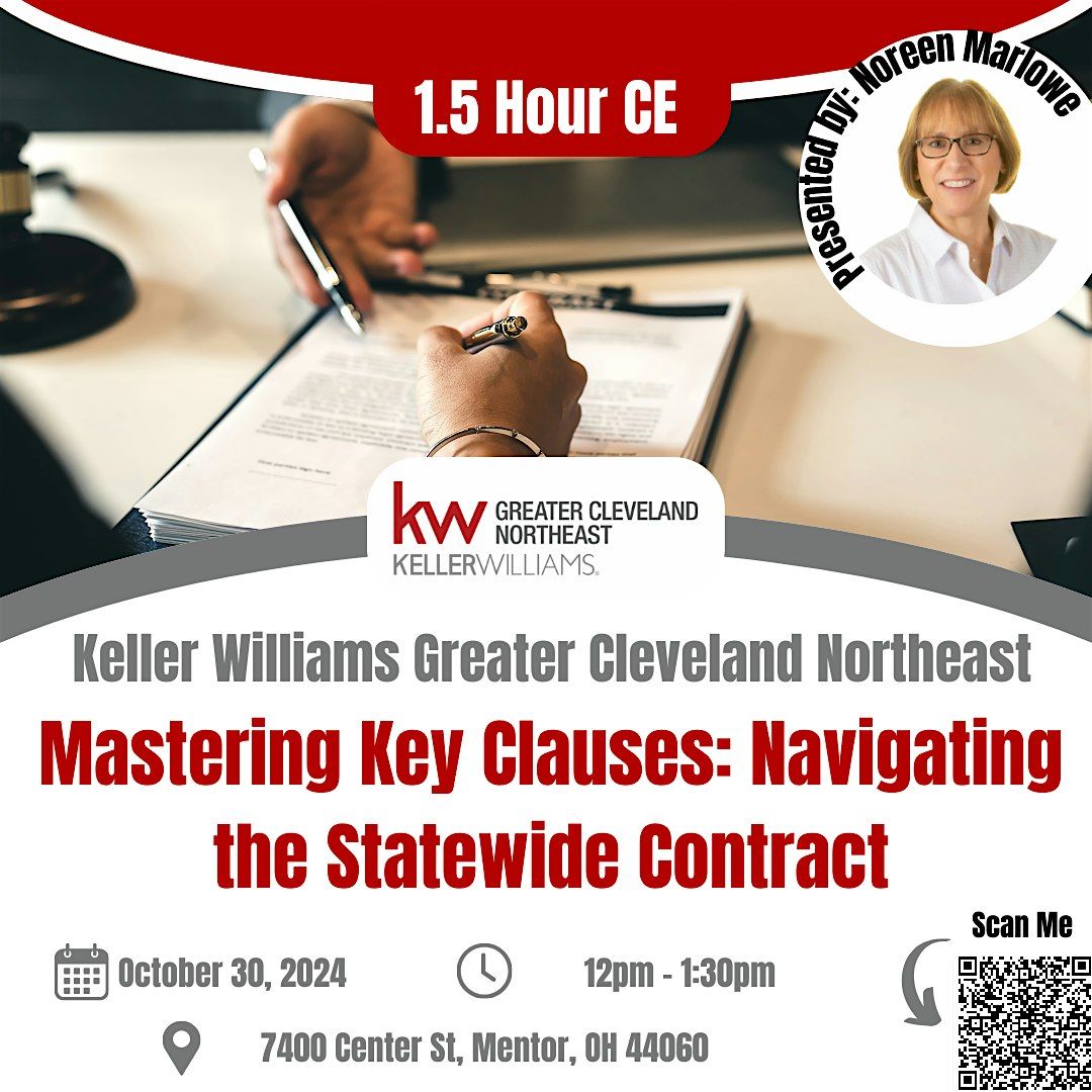 1.5 Hr. CE Mastering the Key Clauses: Navagating the Statewide Contract w\/Noreen Marlowe