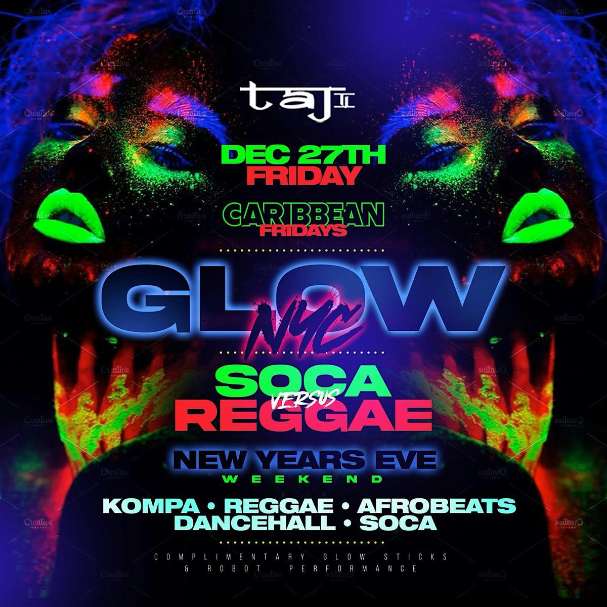 Glow Party New Years Eve Weekend at Taj: Free entry with rsvp