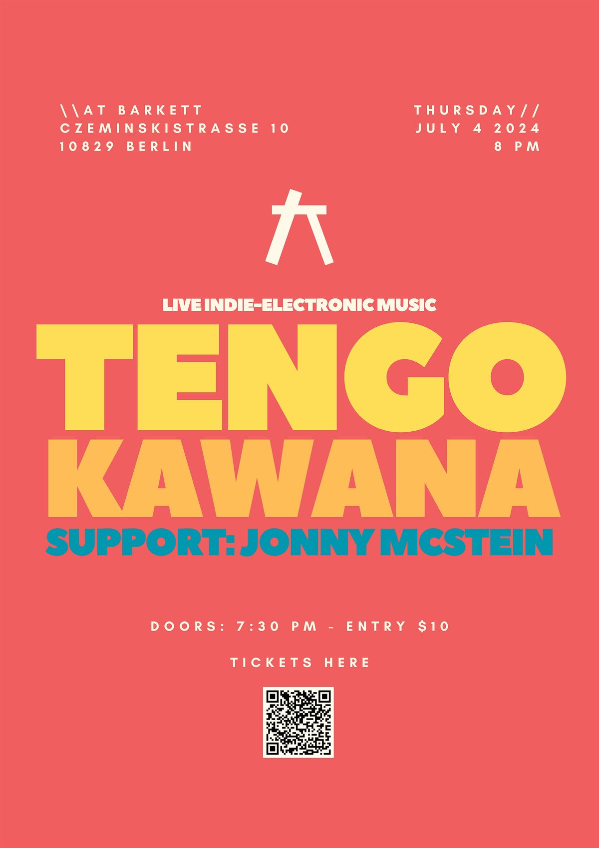 Tengo Kawana live at Barkett   Support: Jonny McStein