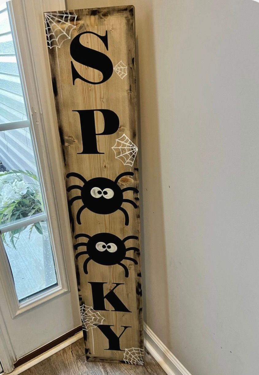 Spooky Spider Porch Signs