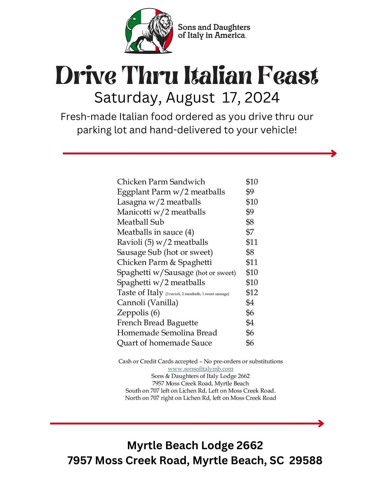 Drive Thru Italian Feast