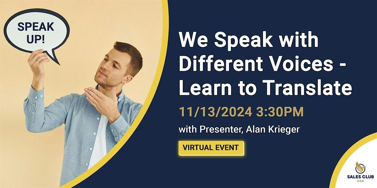 We Speak With Different Voices - Learn to Translate