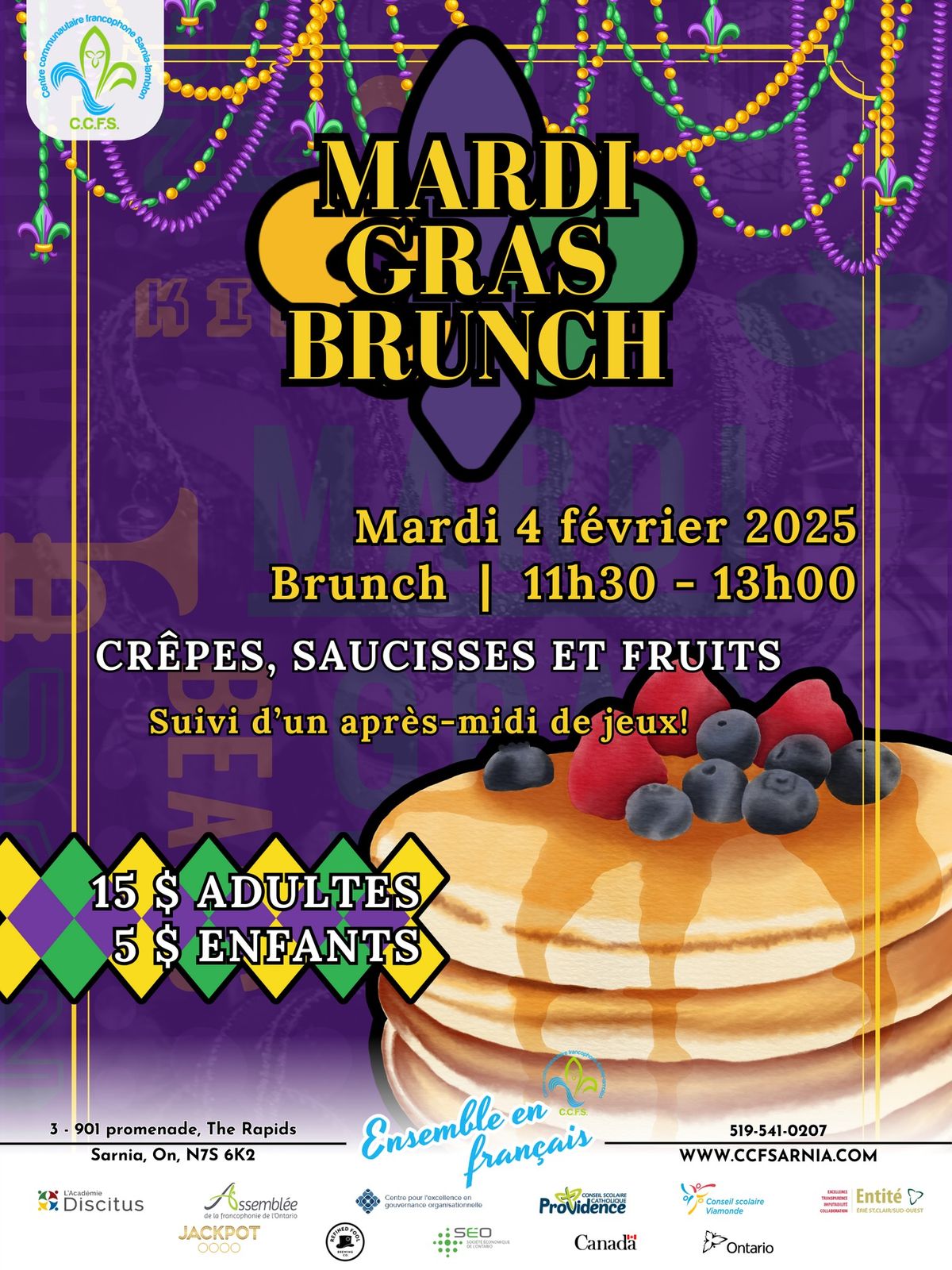 Brunch du Mardi Gras - Le 4 f\u00e9vrier