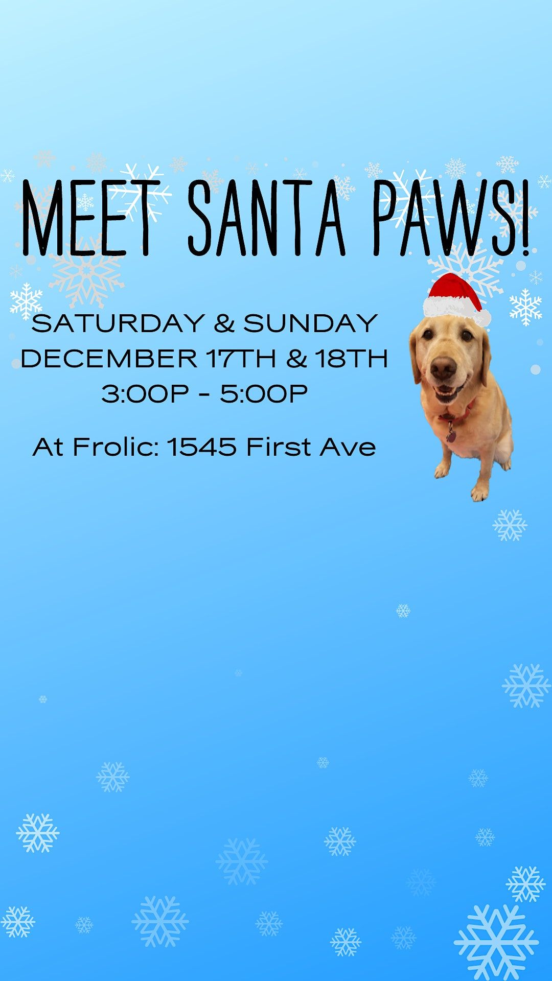 Santa Paws, 1545 1st Ave., New York, 18 December 2022