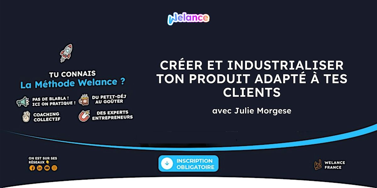 Formation: Cr\u00e9er le produit adapt\u00e9 \u00e0 tes clients avec Julie Morgese \u00e0 Paris