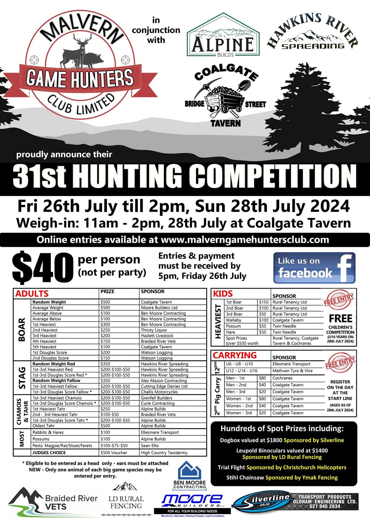 Malvern Game Hunters 2024 Hunting Competition