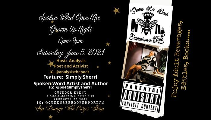 Grown Up Spoken Word Night, Queen Bee Book Emporium & Cafe