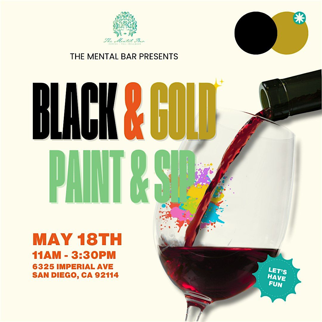 Black and Gold Paint & Sip